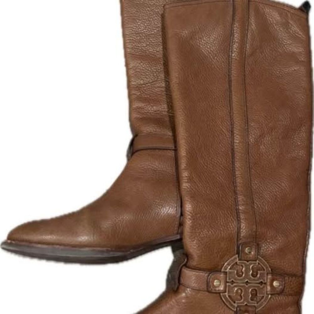 Tory Burch brown leather knee-high boots